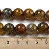 Faceted Natural Dragon Veins Agate Beads Strands G-F447-12mm-L09-5