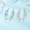 Brass Bar Link Chain with Star Dangel Earrings EJEW-JE06458-1