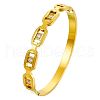 Oval 304 Stainless Steel Pave Cubic Zirconia Bangles FS-WG9D319-01-2