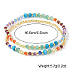 2Pcs Natural Amethyst & Purple Garnet & Lapis Lazuli & Malaysia Jade & Garnet & Dyed Blue White Jade & Peridot & Cubic Zirconia & Glass Round Beads Stretch Bracelets for Women QR6473-5