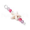Summer Beach Dyed Synthetic Turquoise Connector Charms PALLOY-JF03747-03-4