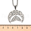 Bat 304 Stainless Steel Hollow Crescent Moon Bat Pendant Necklaces for Women NJEW-M105-05P-3