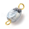 Opaque Baking Painted Crackle Glass Beads Links Connectors PALLOY-JF01238-4