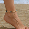 Sweet and Lovely Grass Beaded & Iron Paperclip Chain Anklets for Daily Vacation Gift XC5889-2-1