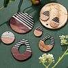 10Pcs 5 Style Resin & Walnut Wood Pendants RESI-LS0001-20-6