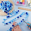   6.5 Yards Gradient Color Polyester Pom Pom Ball Fringe Lace Trims SRIB-PH0001-41-3