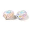 Handmade Luminous Polymer Clay Rhinestone Beads CLAY-H003-05-4