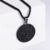 Cool Retro Stainless Steel Shahada Totem Pendant Punk Hip-hop Streetwear Necklaces for Men NP0921-3-1