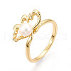 Mother's Day Jewellery Flower Brass Finger Rings RJEW-N049-01G-1