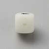 Luminous Cube with Letter Food Grade Eco-Friendly Silicone Beads SIL-TAC0002-21A-2