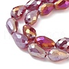 Transparent Electroplate Glass Beads Strands EGLA-XCP0001-17-3