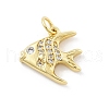 Brass Micro Pave Cubic Zirconia Pendants KK-Z098-19G-1