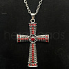 Alloy Rhinestone Cross Pendant Necklaces NX3454-9-1
