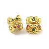 Brass Cubic Zirconia Spacer Beads KK-L215-001G-1