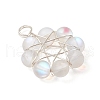 Frosted Dyed Synthetic Moonstone Round Beaded Pendants PALLOY-JF03469-4