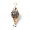 Natural Labradorite Copper Wire Wrapped Connector Charms PALLOY-JF02518-02-1