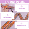 5 Yards Polyester Striped Jacquard Ribbon OCOR-WH0078-287B-4
