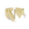 Brass Micro Pave Cubic Zirconia Open Cuff Ring RJEW-K256-55G-2