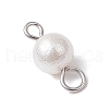 Wrinkle Textured Shell Pearl Round Connector Charms PALLOY-JF03824-02-4
