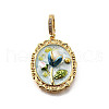 Brass Micro Pave Cubic Zirconia & Enamel Pendants KK-R222-08G-02-1