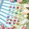 Triple Butterfly Dyed Synthetic Turquoise Dangle Earrings for Women EJEW-JE05899-2