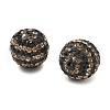Stripe Pattern Polymer Clay Rhinestone Beads CLAY-NH0001-01G-2