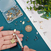 Unicraftale 36Pcs 6 Styles 201 Stainless Steel Stud Earring Findings with Hole EJEW-UN0002-41-4
