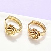 Rose Brass Hoop Earrings EJEW-Z102-03G-2