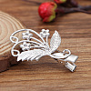 Brass Flower of Life with Iron Alligator Hair Clips OHAR-PW0003-152P-1