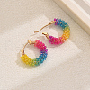 Elegant Stainless Steel Colorful Hoop Earrings MZ4594-3