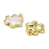 Brass Pave Shell Pendants KK-K365-08A-G-2