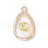 3Pcs 3 Styles Natural Paua Shell Teardrop Pendants PALLOY-JF03762-2