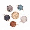 Plated Natural Druzy Agate Links connectors G-R275-05-3