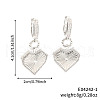 Elegant Brass Clear Cubic Zirconia Heart Hoop Earrings QB5366-1-2