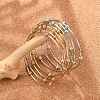Fashion Tri-color 304 Stainless Steel Bangle Sets BJEW-L664-023C-M-1
