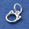925 Sterling Silver Outline Cat Head Shape Charms STER-M119-15S-2
