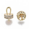 Brass Micro Pave Cubic Zirconia Peg Bails Pendants KK-N231-166-NF-2