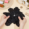 3D Flower Glass Beaded Gauze Cloth Sew on Appliques PATC-WH0008-93B-3