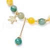 2Pcs Natural Striped Agate & Quartz Crystal & Amethyst Round Beaded Stretch Bracelets BJEW-JB11936-5