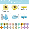 SUNNYCLUE 40Pcs 20 Styles Food Grade Eco-Friendly Focal Silicone Beads SIL-SC0002-15-2
