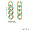 304 Stainless Steel Enamel Curb Chains Dangle Stud Earrings SI8775-2-3