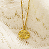 304 Stainless Steel Sunflower Pendant Necklaces for Women NO4072-1-3