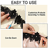 Double Layer Polyester 3D Flower Lace Trim Ribbon with Rhinestone OCOR-WH0097-73C-4