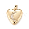 Brass Micro Pave Cubic Zirconia Locket Pendants KK-A161-44G-1