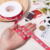25 Yards Sport Ball Theme Printed Polyester Grosgrain Ribbon OCOR-WH20002-03B-01-3