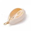 Copper Wire Wrapped Natural Cowrie Shell Pendants PALLOY-JF03554-02-4