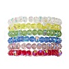 Transparent Electroplate Glass Beads with Korean Elastic Crystal Thread Bracelets BJEW-JB11687-2