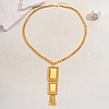 Elegant Geometric Tassel Brass Pendant Necklaces for Women's Holiday Party Accessories LR5784-2-3