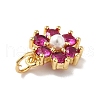 Rack Plating Brass Micro Pave Cubic Zirconia Charms KK-A160-22E-G-4