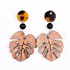 Wooden Dangle Earrings EJEW-JE03320-3